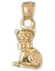 Dazzlers Solid 14 karats Gold Cat Kitten Charm Pendant available in three colors from jewelsberry (weights: 1.5 grams only)