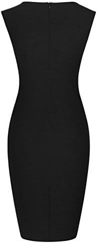 Walume Womens Vintage Floral Lace Sleeveless Slim Fitted Dress XX-Large Black