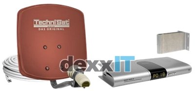 TechniSat DigiDish 33 Einteilnehmer-Set inkl. 1x Dgit MF8-S Receiver rot/silber Preisvergleich