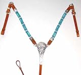 Turquoise & Silver Ferruled Western Show Breast Collar