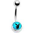 Licensed Aqua Black Playboy Belly Ring