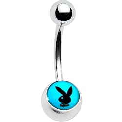 Licensed Aqua Black Playboy Belly Ring