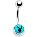Licensed Aqua Black Playboy Belly Ring