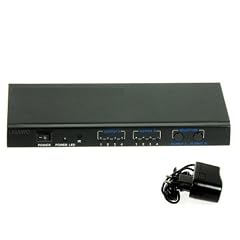 HDMI Matrix 4x2 - HDMI Splitter Switch mit 4 Eing�ngen und 2 Ausg�ngen f�r Tv beamer usw. - Schaltung beliebig �ber Kreuz m�glich - 1080P FullHD HDCP Fernbedienung Verst�rker integriert