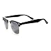 zeroUV - Half Frame Semi-Rimless Horn Rimmed Sunglasses (Black-Gold/Smoke)