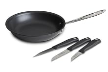 Emerilware Hard Anodized 8 Inch Fry Pan with 3 Piece Paring Knife Set