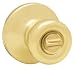Kwikset 300M 3 CP Mobile Home Bed/Bath Knob, Polished Brass