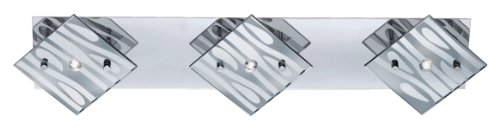 Trio-Leuchten 246410306 Niedervolt-Wandleuchte inklusiv 3x 20 W G4, Ausf&uuml;hrung Chrom, Glas galvanisiert