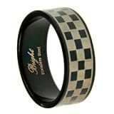 316L Stainless Steel Ring with Black Onyx - Heart