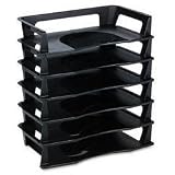 Search : Regeneration® Plastic Letter Tray, A4 Size, Plastic, Multi-Pack, Black, 6/Pack (RUB86028)