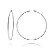 Sterling Silver Tarnish-Free Polished 2mm x 40mm Tube Hoop Earring