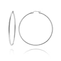 Sterling Silver Tarnish-Free Polished 2mm x 40mm Tube Hoop Earring