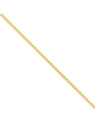14k Yellow Gold 7in 1.65mm Solid Polished Spiga Chain Bracelet. Metal Wt- 2.39g