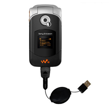 Retractable USB Cable for the Sony Ericsson w300c with Power Hot Sync and Charge capabilities - Gomadic Brand w/ TipExchange Technology
