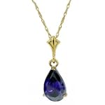 SAVE $174.96 - 14k Solid Gold 18" Necklace with Sapphire drop pendant $87.48