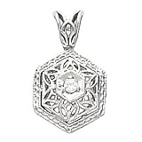 14K Platinum Diamond Pendant - 0.10 Ct. (ALSO AVAILABLE WITH GEMSTONES)