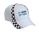 get a real ride! Get a toyota Adult White Racing Checker Hat / Cap