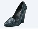 Pumps von Apart aus Leder Krokoprägung in Grau