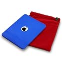 APPLE IPAD 3 PC EXECUTIVE ACCESSORY PACK - BLUE FROSTED GEL CASE,  SCREEN PROTECTOR, RED POUCH PART OF THE QUBITS ACCESSORIES RANGE