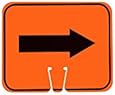 Cortina 03-550-2WA ABS Plastic Traffic Cone Sign, Legend "REVERSIBLE ARROW", 11" Width x 13" Height, Orange on Black
