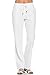 Poplooks Women's Junior Comfy Drawstring Linen Pants