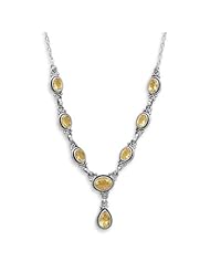 Oval and Pear Shape Citrine Necklace