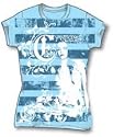 EVANESCENCE - Eve Stripe - Blue / Grey Women's / Girls / Junior Fitted Jersey T-shirt (Girlie / Babydoll)
