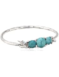 Lucky Brand "Sp14 Project X Luck" Chrysocolla Set Stone Bangle Bracelet, 1.25"