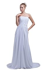 Strapless Beaded  Backless Charmeuse/Chiffon Evening Dress  With Ruffles
