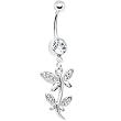 Crystalline Gem Flowering Butterfly Belly Ring