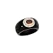 14K Yellow Gold Onyx and Oval Shaped Garnet Ring