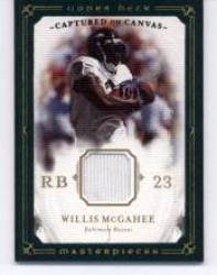 2008 Upper Deck / UD Masterpieces Captured on Canvas Jerseys #CC44 Willis McGahee - Baltimore Ravens (Piece of Authentic Game Worn Jersey)(Football Cards)