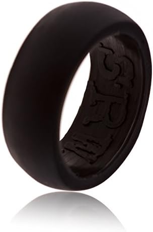 9mm Flexible High Performance Men's Wedding Band Ring for those with an Active Lifestyle★ Safe, Tough, and Durable Wedding Band for Athletes, Craftsmen, Tradesmen, Electricians, Firemen, Travellers, Bikers, Campers, Outdoor Adventurers and Others who need a functional ring★ Made of HypoAllergenic Medical Grade Silicone (designed to release BEFORE damage to your finger occurs)★ Always On and showing your commitment... during work activities, water activities, sports activities, military duties, staying home or trekking★ Lifetime Safety Replacement Warranty.