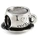 I Love Coffee Cup 925 Solid Sterling Silver Authentic Ohm...