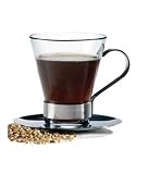 Ypsilon Espresso Cups and Saucers - Set of 2 By Bormioli Rocco