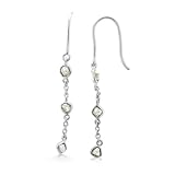 31CvY%2BCRrWL. SL160  Silver Natural Rough Diamond Drop Earrings   0.78 carat