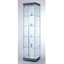 Quick Ship: Versatile Glass Square Tower Display Case Finish: Maple / Silver Frame, Sidelights: Not Included