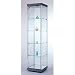Quick Ship: Versatile Glass Square Tower Display Case Finish: Black / Black Frame, Sidelights: Included