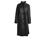 Centigrade Washable Faux Shearling Button Front Long Coat