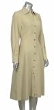 Anne Klein New York Vintage Linen & Silk Shirt Dress Khaki 4