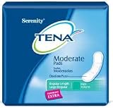 Serenity/Tena Moderate Pads, Regular Length (Formerly Extra), Case/216 (3 bags of 72)