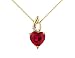 Created Ruby Gemstone and Diamond Pendant in Yellow Gold with Chain