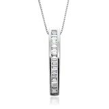 10k White Gold Baguette Diamond Pendant Necklace (GH, SI-I, 0.20 carat)