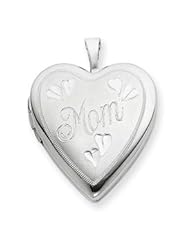 Sterling Silver 20mm MOM Heart Locket