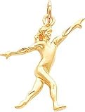 14K Gold Diamond Cut Gymnast Charm