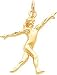 14K Gold Diamond Cut Gymnast Charm