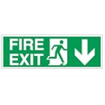 Sign Fire Exit Arrow Down