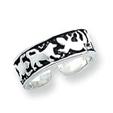 Sterling Silver Antiqued Animal Toe Ring