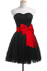 Cocktail Belted Lace Tulle Prom Dress/Party Dress/Mini Dress 