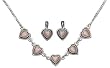 Pink Hearts Necklace and Earrings Set